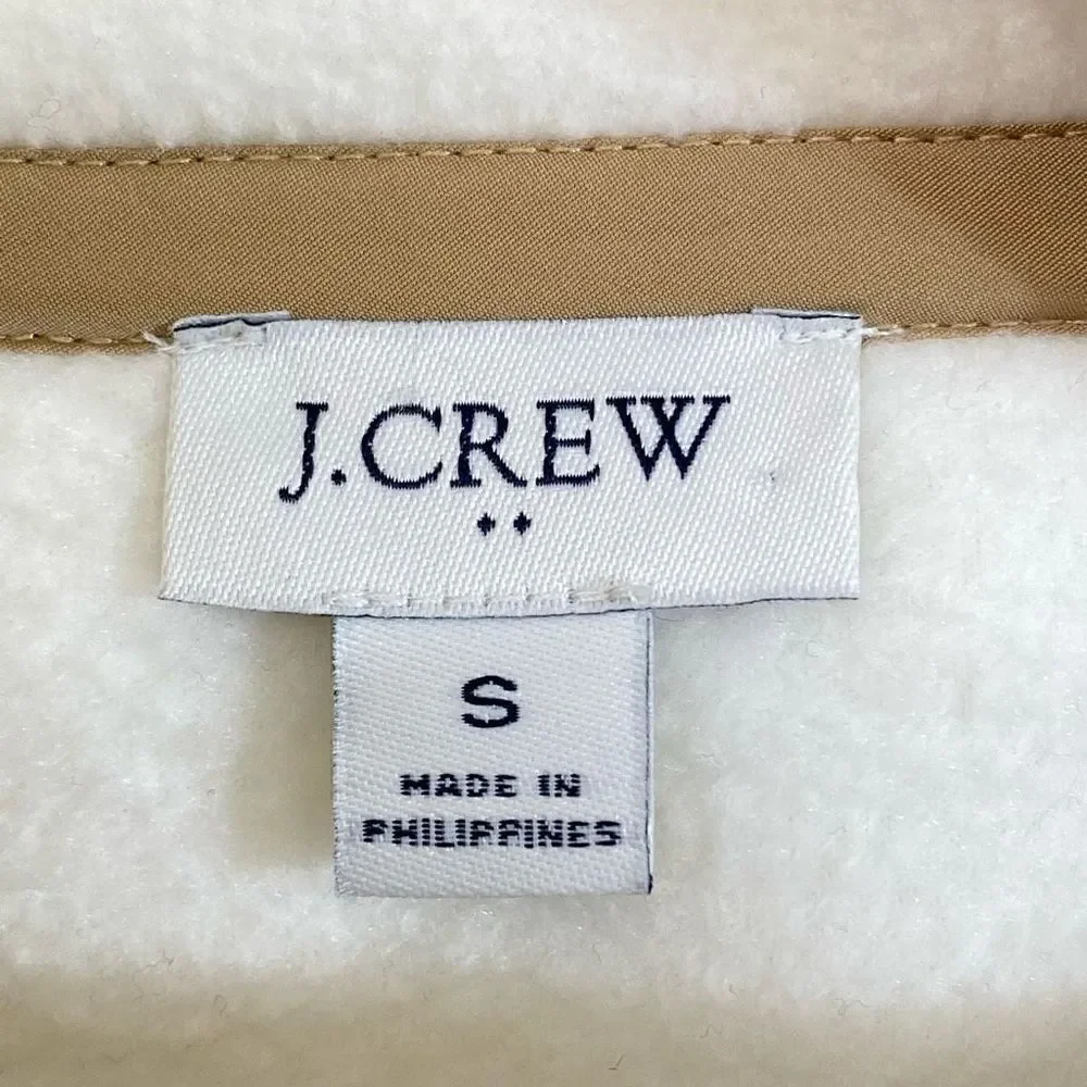 J.crew white quilted fleece pullover sweatshirt small
